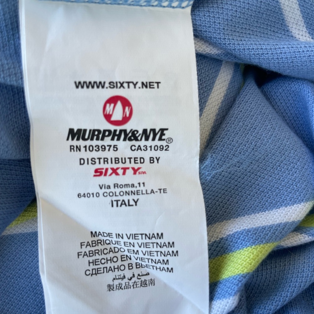 Murphy & NYE Nautica Striped Blue Polo Shirt 100% Cotton - Picture 10 of 12
